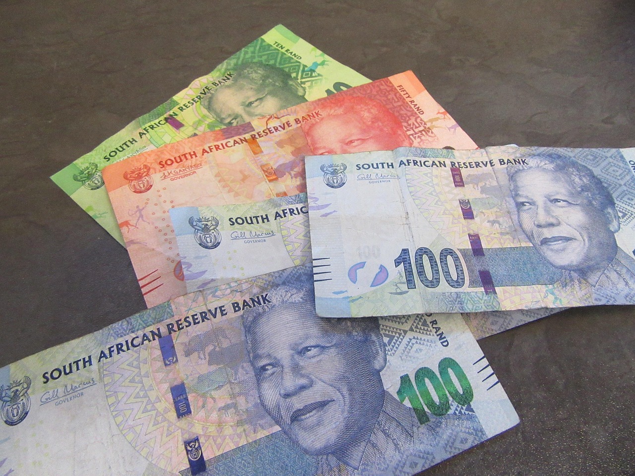 money, south, africa, nelson, mandela, rand, 100, 50, 10, hundred, fifty, ten, banking, finance, currency, banknote, cash, rand, rand, rand, rand, rand